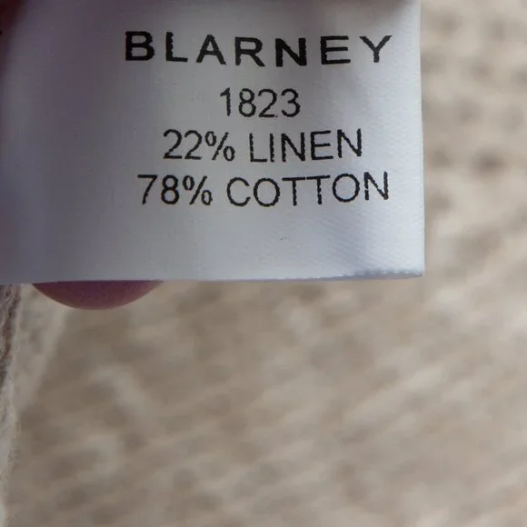 Blarney Nuala Cardigan Linen Cotton Aran Knit Irish Sweater Natural Tan Medium - Picture 6 of 7